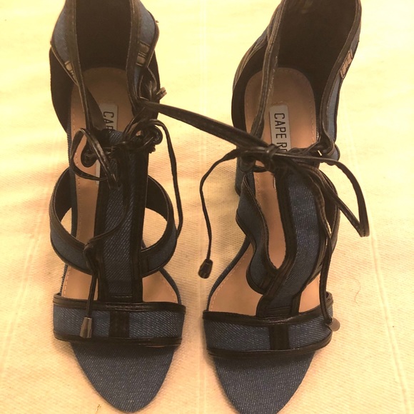 New Cape Robbin denim heels SZ 6 - Picture 2 of 4